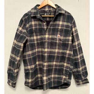 Carhartt Relaxed Fit Plaid Heavyweight Flannel Fleece Lined Shirt Men's M
